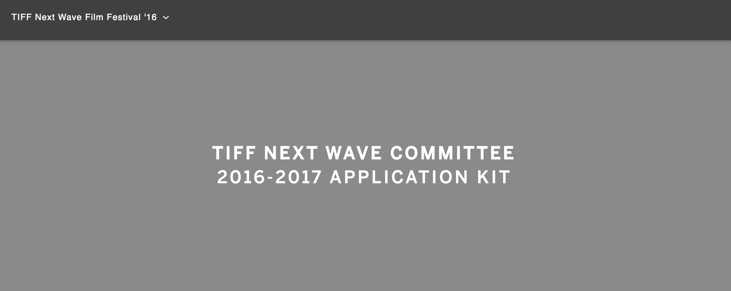 TIFF Next Wave Committee Applications are Available
